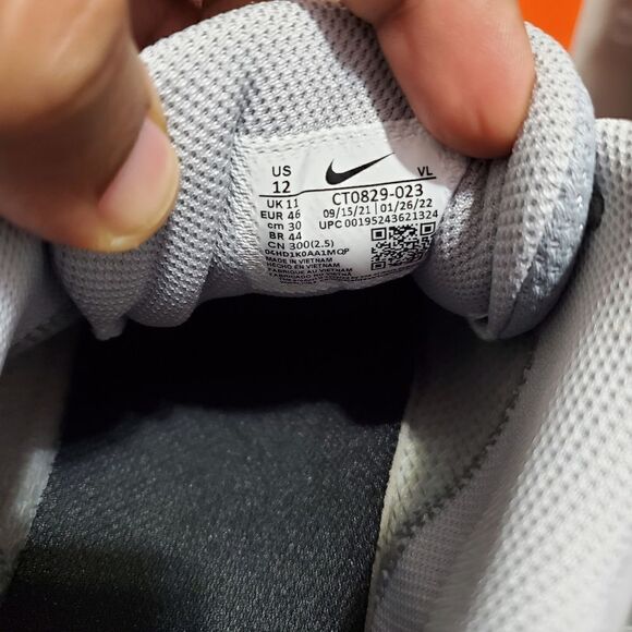 Nike Alpha Huarache 3 Varsity Low Mens Sz 12 Cleat Light Grey Black CT0829-023 - Picture 11 of 12